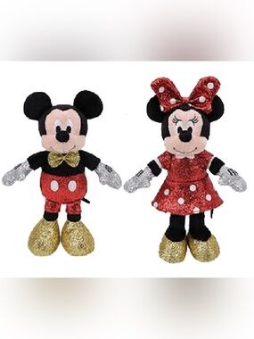 Ty Disney Sparkle Mickey and Minnie Mouse Plush Toys